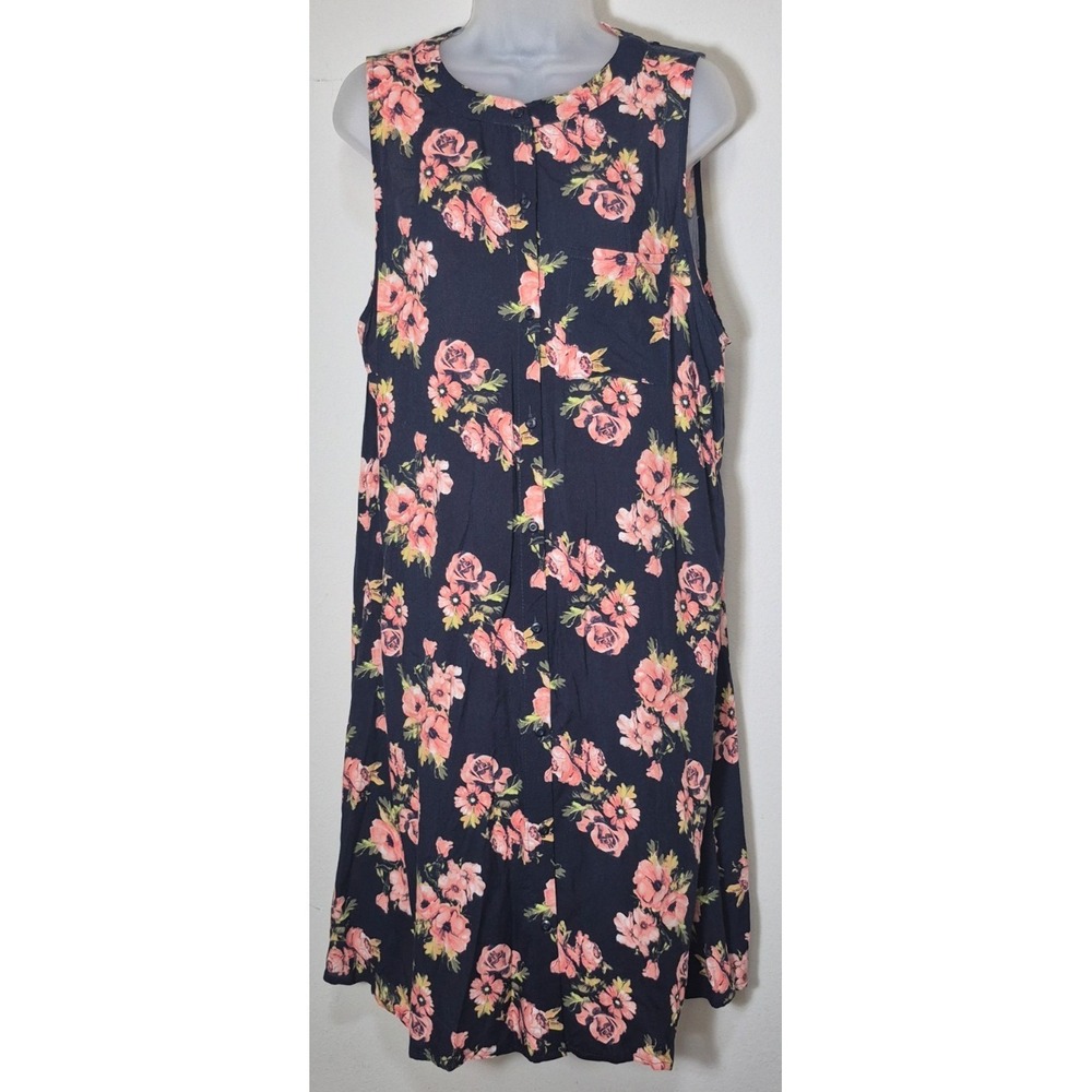 J for Justify women's blue floral print flowy shift dress 2XL sleeveless pink